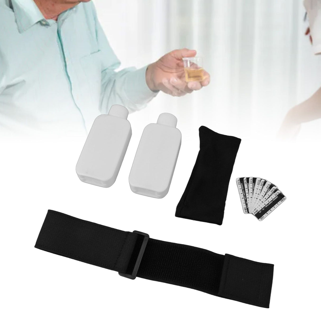 Urine Test Complete Kit Large Capacity With Leg Strap Oxford Pouch Insulated Gel Bag 2 Bottle 10 Temperature Test Strip Urine Test Kit for Home Travel