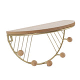 Modern Wall Shelves Fan Shaped Textured Exquisite Floating Shelves for Living Rooms Bedrooms Study Rooms Gold