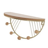 Modern Wall Shelves Fan Shaped Textured Exquisite Floating Shelves for Living Rooms Bedrooms Study Rooms Gold