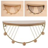 Modern Wall Shelves Fan Shaped Textured Exquisite Floating Shelves for Living Rooms Bedrooms Study Rooms Gold - Extra Image