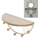 Modern Wall Shelves Fan Shaped Textured Exquisite Floating Shelves for Living Rooms Bedrooms Study Rooms Gold