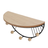 Modern Wall Shelves Fan Shaped Textured Exquisite Floating Shelves for Living Rooms Bedrooms Study Rooms Black - Front View