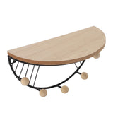 Modern Wall Shelves Fan Shaped Textured Exquisite Floating Shelves for Living Rooms Bedrooms Study Rooms Black - Side View