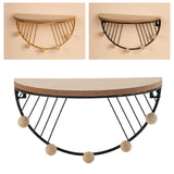 Modern Wall Shelves Fan Shaped Textured Exquisite Floating Shelves for Living Rooms Bedrooms Study Rooms Black - Extra Image