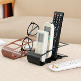 Remote Control Holder with 4 Compartments Plastic Easily Accessible TV Remote Caddy for Media Accessories Black - Extra Image
