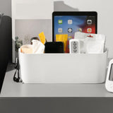Hanging Storage Container Multifunctional Space Saving Wall Mounted Storage Box Makeup Organizer Tissue Box White - Rear View