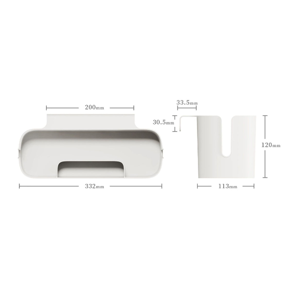 Hanging Storage Container Multifunctional Space Saving Wall Mounted Storage Box Makeup Organizer Tissue Box White