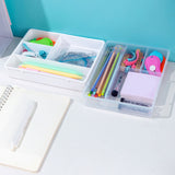 Desktop Organizer Box Drawer Divider Tray Desk Makeup Classification Storage Box for Bathroom Office Transparent
