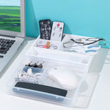 Desktop Organizer Box Drawer Divider Tray Desk Makeup Classification Storage Box for Bathroom Office Transparent - Rear View