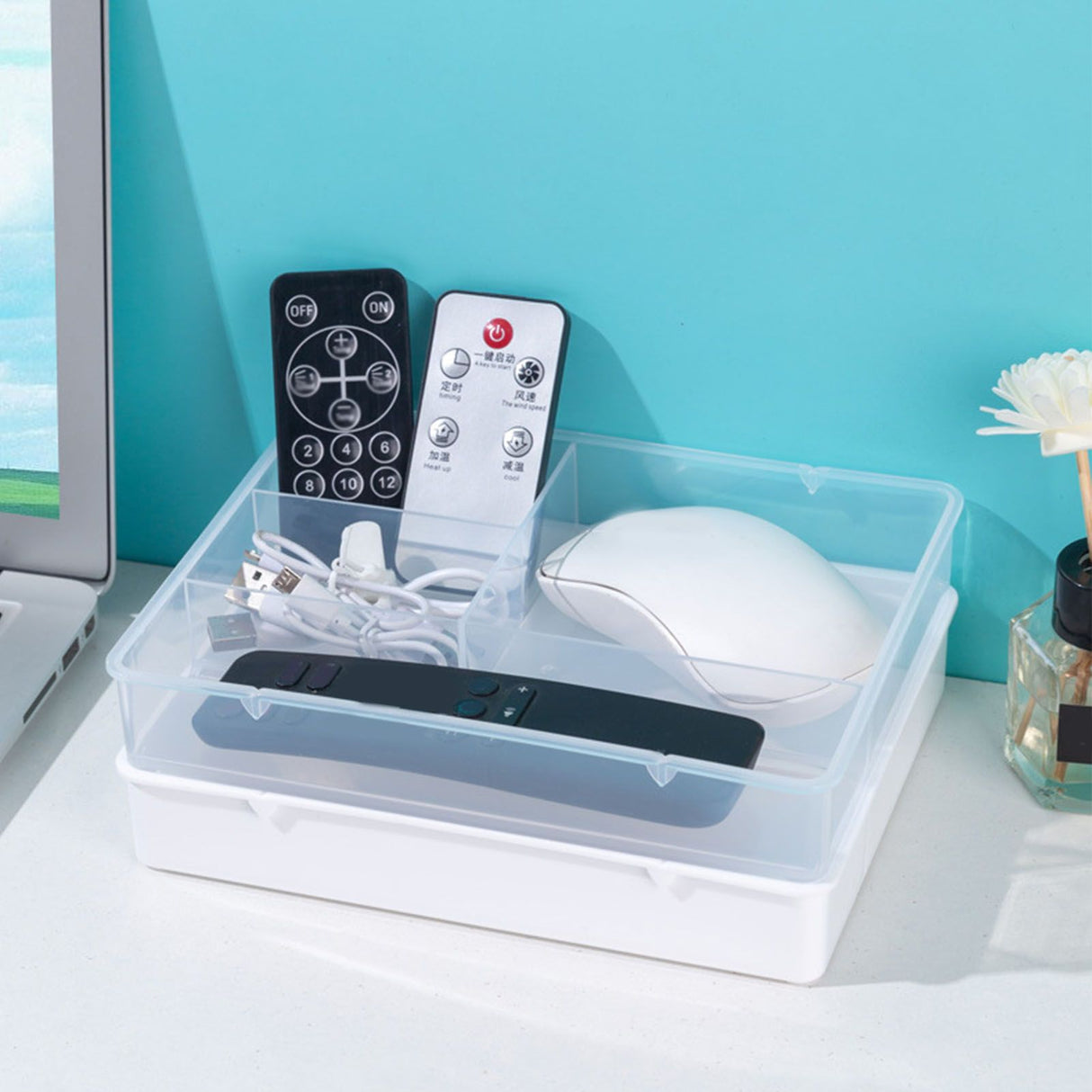 Desktop Organizer Box Drawer Divider Tray Desk Makeup Classification Storage Box for Bathroom Office Transparent