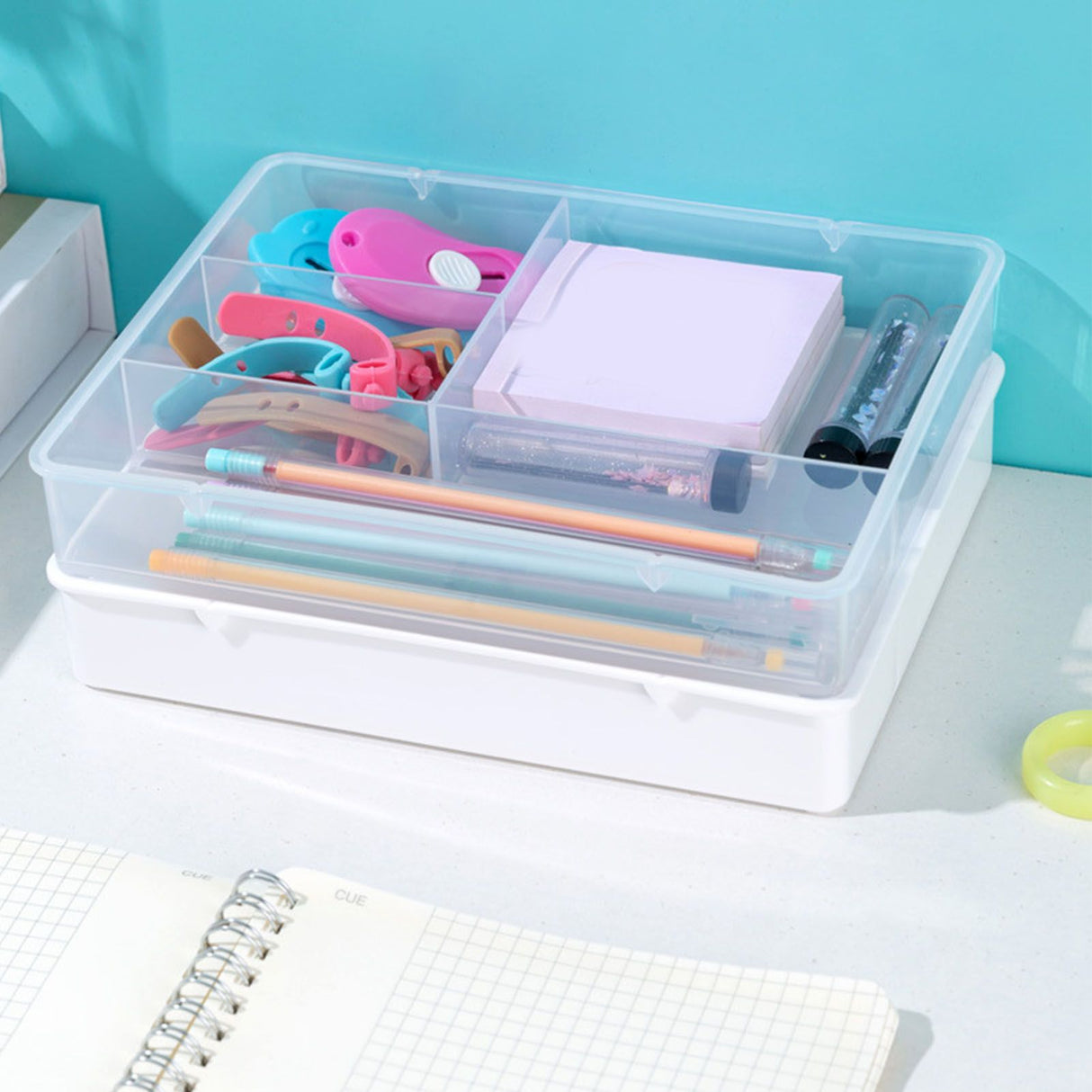 Desktop Organizer Box Drawer Divider Tray Desk Makeup Classification Storage Box for Bathroom Office Transparent