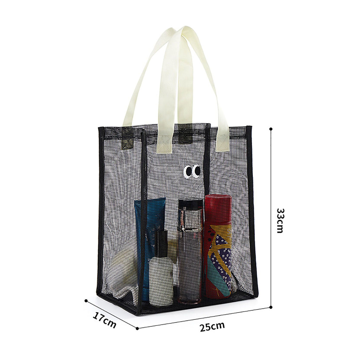Mesh Shower Caddy Portable Hanging Shower Caddy Quick Dry Shower Bag for Bathroom Travel Toiletry Makeup Cosmetic Bag for Beach Black