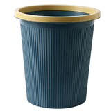 Trash Bin Plastic Exquisite Modern Garbage Container Can for Bathroom Kitchen Living Room Large Dark Blue