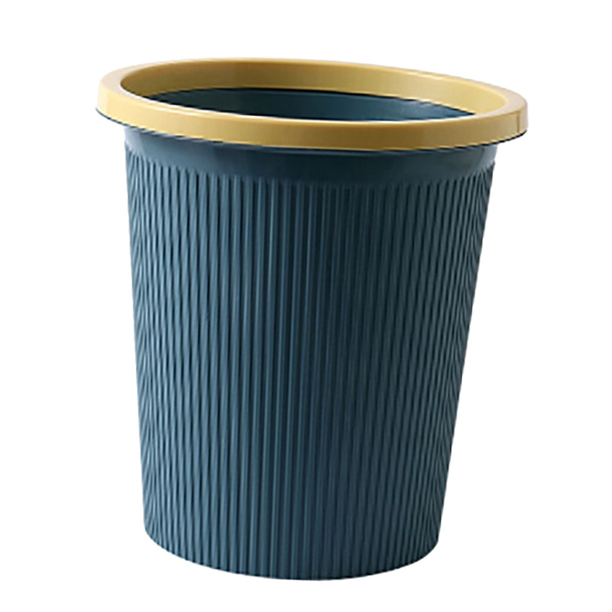 Trash Bin Plastic Exquisite Modern Garbage Container Can for Bathroom Kitchen Living Room Large Dark Blue