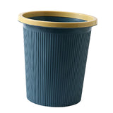 Trash Bin Plastic Exquisite Modern Garbage Container Can for Bathroom Kitchen Living Room Large Dark Blue - Front View