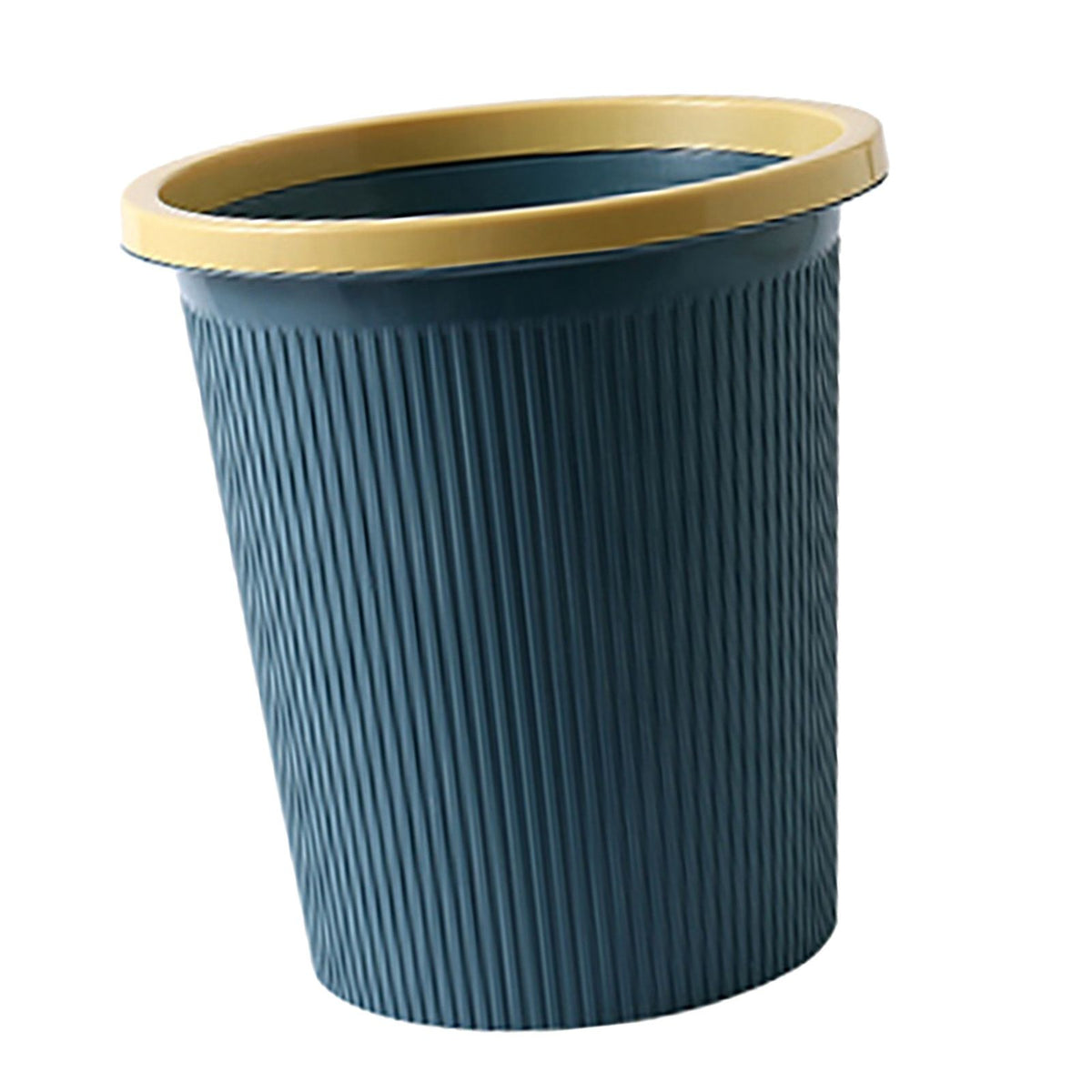 Trash Bin Plastic Exquisite Modern Garbage Container Can for Bathroom Kitchen Living Room Large Dark Blue