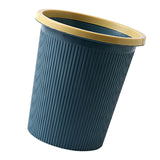 Trash Bin Plastic Exquisite Modern Garbage Container Can for Bathroom Kitchen Living Room Large Dark Blue