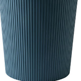 Trash Bin Plastic Exquisite Modern Garbage Container Can for Bathroom Kitchen Living Room Large Dark Blue