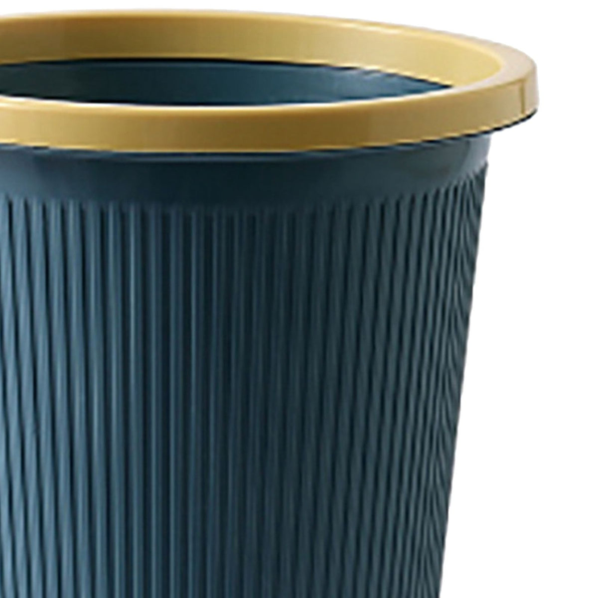 Trash Bin Plastic Exquisite Modern Garbage Container Can for Bathroom Kitchen Living Room Large Dark Blue