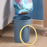 Trash Bin Plastic Exquisite Modern Garbage Container Can for Bathroom Kitchen Living Room Large Dark Blue