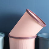 Trash Bin Plastic Exquisite Modern Garbage Container Can for Bathroom Kitchen Living Room Large Pink