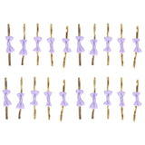 20pcs Bow Knot Twist Ties Biscuits Cookies DIY Baking Bag Ties for Gift Wrapping Weddings PartiesPurple