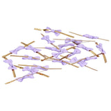 20pcs Bow Knot Twist Ties Biscuits Cookies DIY Baking Bag Ties for Gift Wrapping Weddings PartiesPurple - Side View