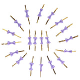 20pcs Bow Knot Twist Ties Biscuits Cookies DIY Baking Bag Ties for Gift Wrapping Weddings PartiesPurple - Top-Down View