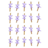 20pcs Bow Knot Twist Ties Biscuits Cookies DIY Baking Bag Ties for Gift Wrapping Weddings PartiesPurple - Close-Up Angle