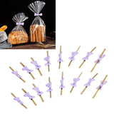 20pcs Bow Knot Twist Ties Biscuits Cookies DIY Baking Bag Ties for Gift Wrapping Weddings PartiesPurple