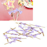 20pcs Bow Knot Twist Ties Biscuits Cookies DIY Baking Bag Ties for Gift Wrapping Weddings PartiesPurple - Extra Image