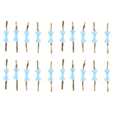 20pcs Bow Knot Twist Ties Biscuits Cookies DIY Baking Bag Ties for Gift Wrapping Weddings PartiesBlue