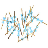 20pcs Bow Knot Twist Ties Biscuits Cookies DIY Baking Bag Ties for Gift Wrapping Weddings PartiesBlue