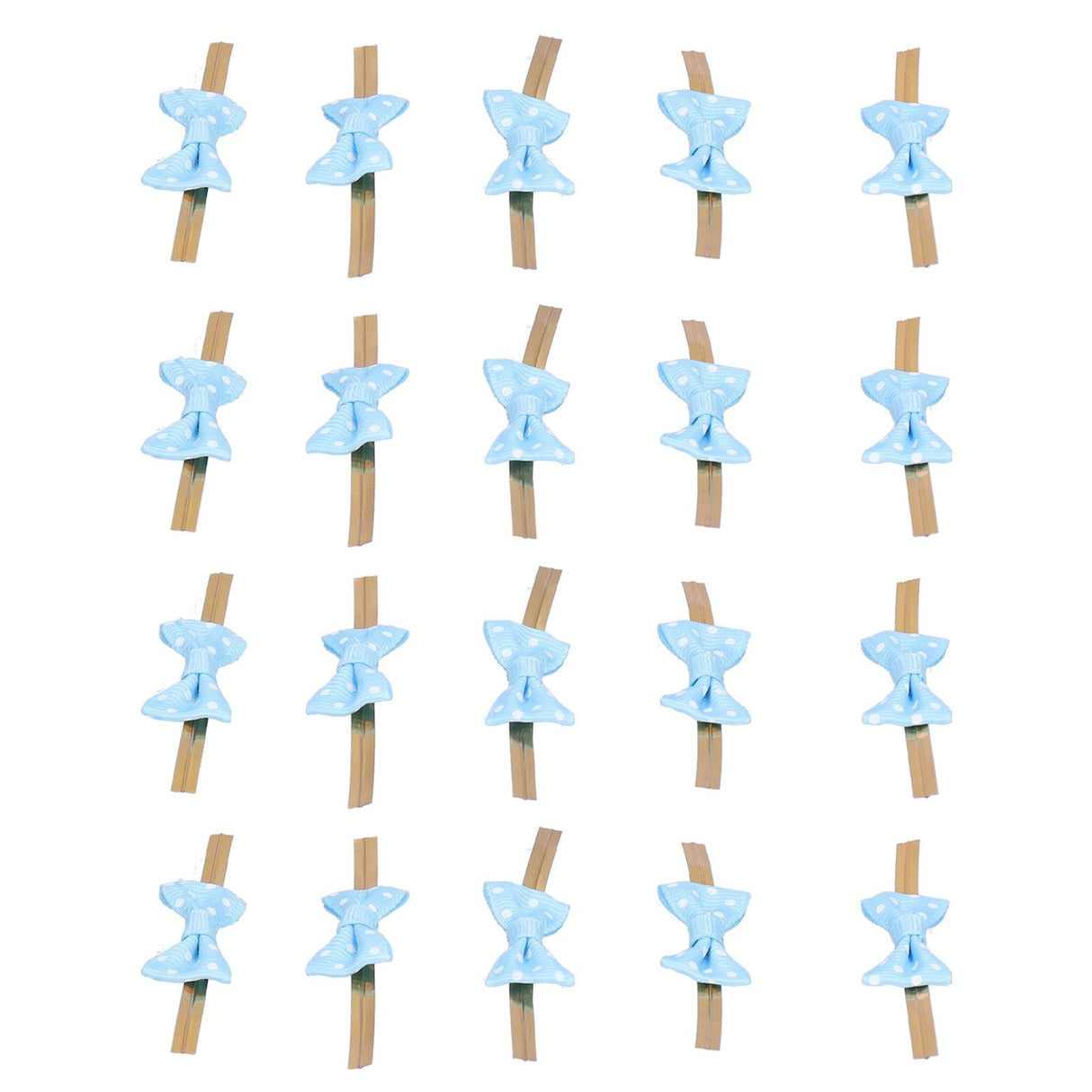 20pcs Bow Knot Twist Ties Biscuits Cookies DIY Baking Bag Ties for Gift Wrapping Weddings PartiesBlue