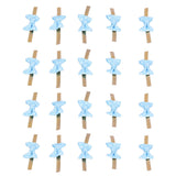 20pcs Bow Knot Twist Ties Biscuits Cookies DIY Baking Bag Ties for Gift Wrapping Weddings PartiesBlue - Close-Up Angle
