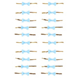 20pcs Bow Knot Twist Ties Biscuits Cookies DIY Baking Bag Ties for Gift Wrapping Weddings PartiesBlue - Extra Image