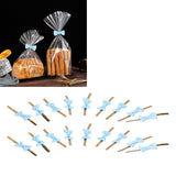 20pcs Bow Knot Twist Ties Biscuits Cookies DIY Baking Bag Ties for Gift Wrapping Weddings PartiesBlue - Extra Image