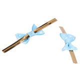 20pcs Bow Knot Twist Ties Biscuits Cookies DIY Baking Bag Ties for Gift Wrapping Weddings PartiesBlue