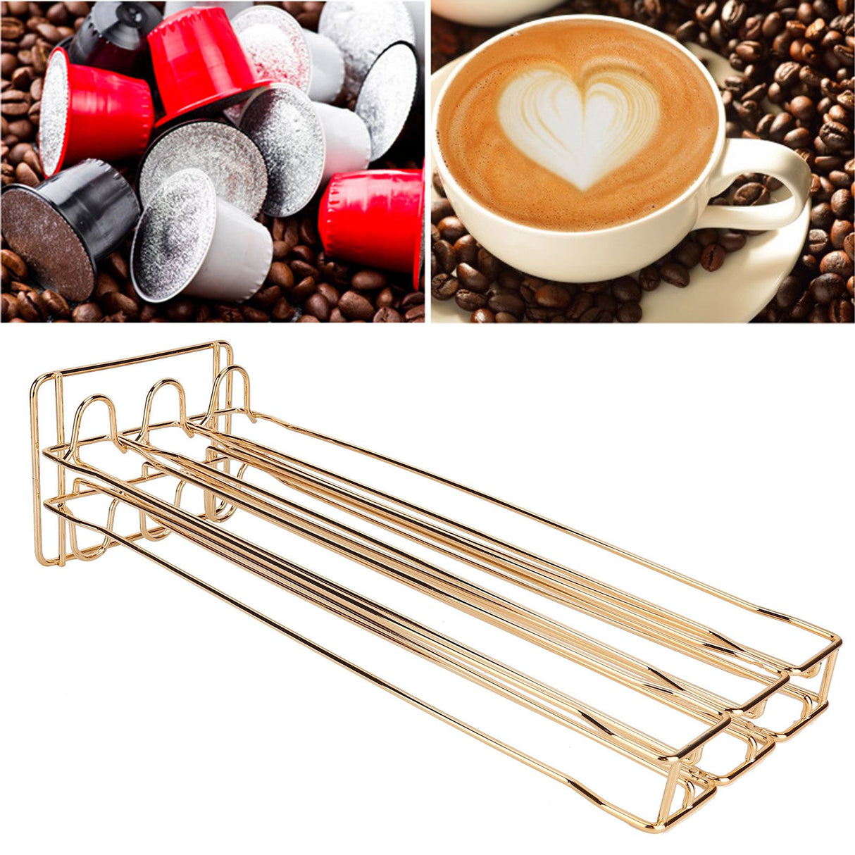 Coffee Capsules Storage Holder Organizer Holding 60PCS Capsule Coffee Pod Rack for NespressoGold