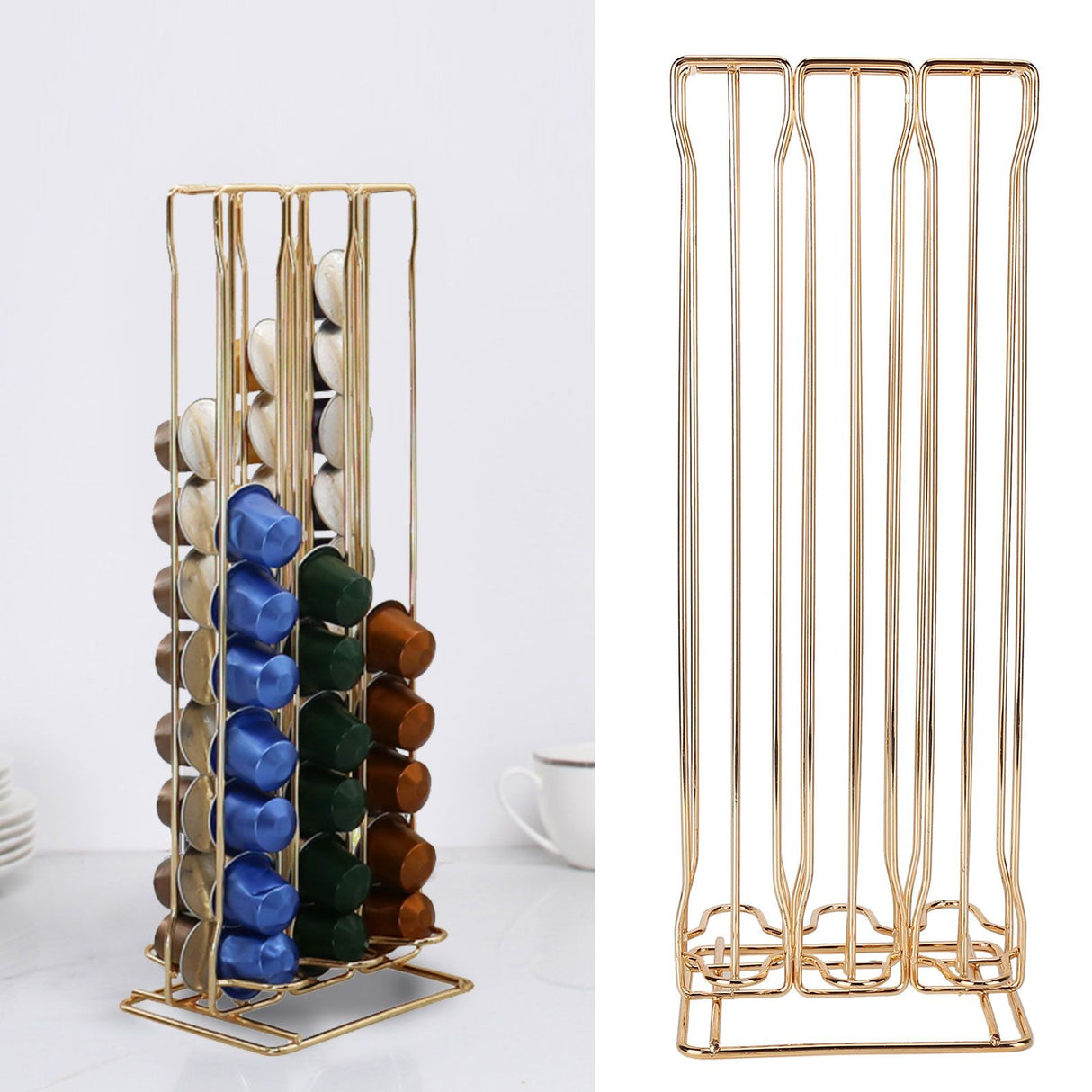 Coffee Capsules Storage Holder Organizer Holding 60PCS Capsule Coffee Pod Rack for NespressoGold