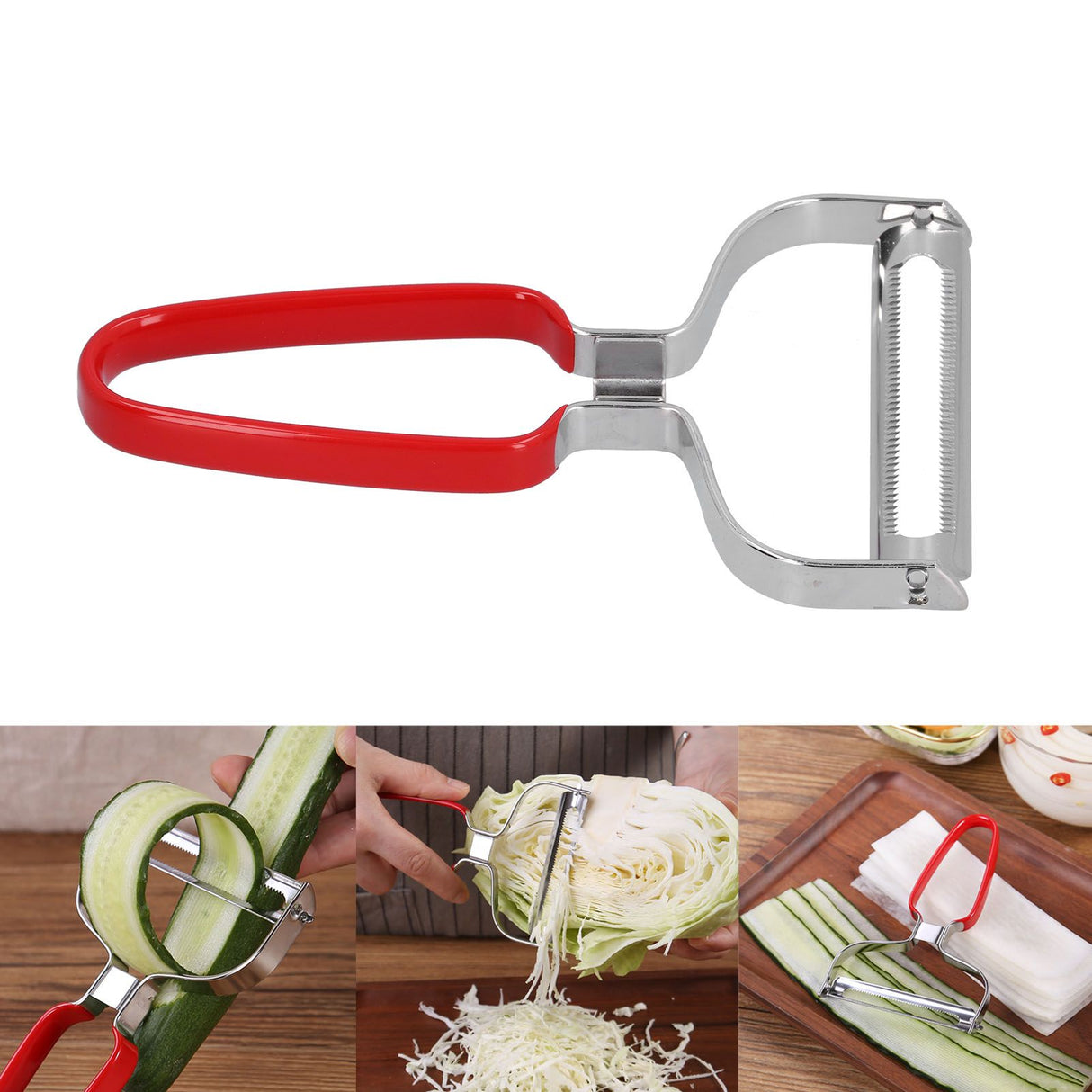 Vegetable Peeler Multifunctional Manual Fruit Cucumber Peeling Tool for Cabbage CarrotRed