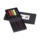 5 Pairs Chopsticks Wood Reusable Butterfly Flower Printing Gift Box Pointed Chopsticks for Restaurant Hotel - Top-Down View