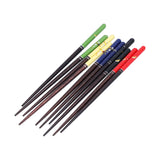 5 Pairs Chopsticks Wood Reusable Butterfly Flower Printing Gift Box Pointed Chopsticks for Restaurant Hotel - Low Angle