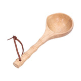 Wooden Spoon Long Handle Durable Soup Porridge Scoop Tableware Kitchen Cooking ToolLight Color