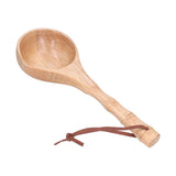 Wooden Spoon Long Handle Durable Soup Porridge Scoop Tableware Kitchen Cooking ToolLight Color - 45-Degree Angle