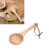 Wooden Spoon Long Handle Durable Soup Porridge Scoop Tableware Kitchen Cooking ToolLight Color