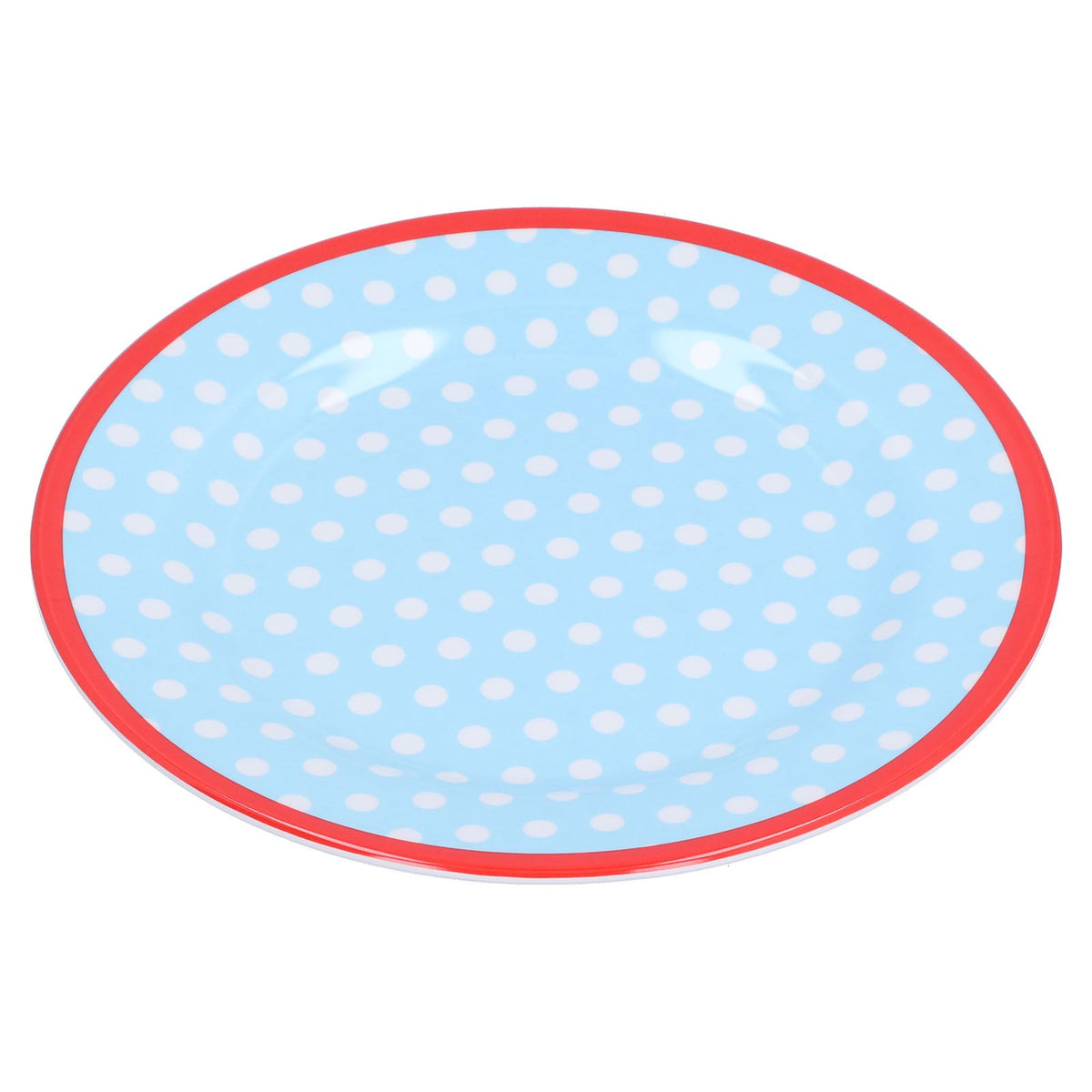 9in Imitation Porcelain Dinner Plate Decorative Reusable Snack Plate Lightweight Tableware for Cakes FruitLight Blue Dot
