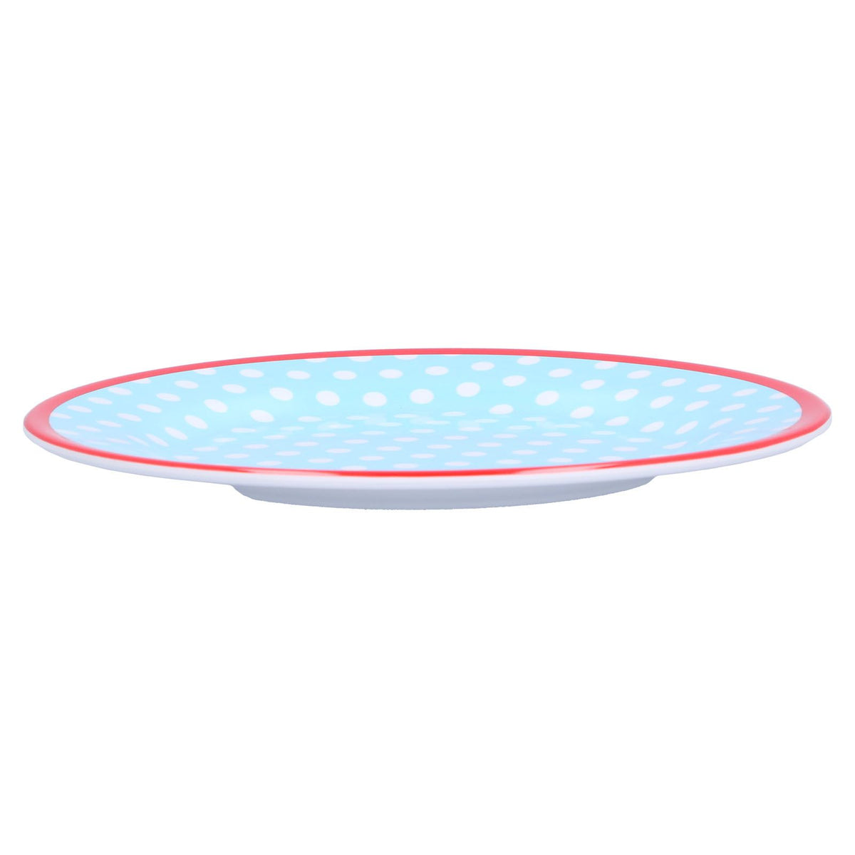 9in Imitation Porcelain Dinner Plate Decorative Reusable Snack Plate Lightweight Tableware for Cakes FruitLight Blue Dot
