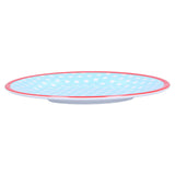 9in Imitation Porcelain Dinner Plate Decorative Reusable Snack Plate Lightweight Tableware for Cakes FruitLight Blue Dot