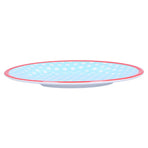 9in Imitation Porcelain Dinner Plate Decorative Reusable Snack Plate Lightweight Tableware for Cakes FruitLight Blue Dot